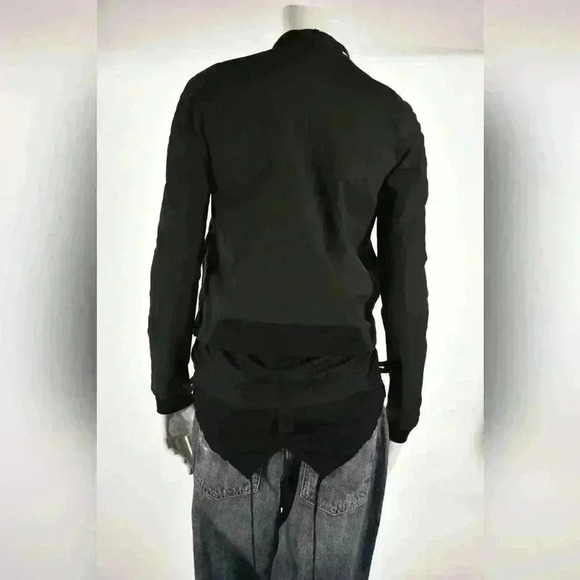 RUNWAY HELMUT LANG FW2000 Black Cotton Poplin Moto Tech Jacket Bomber XSMALL USA - Picture 4 of 11